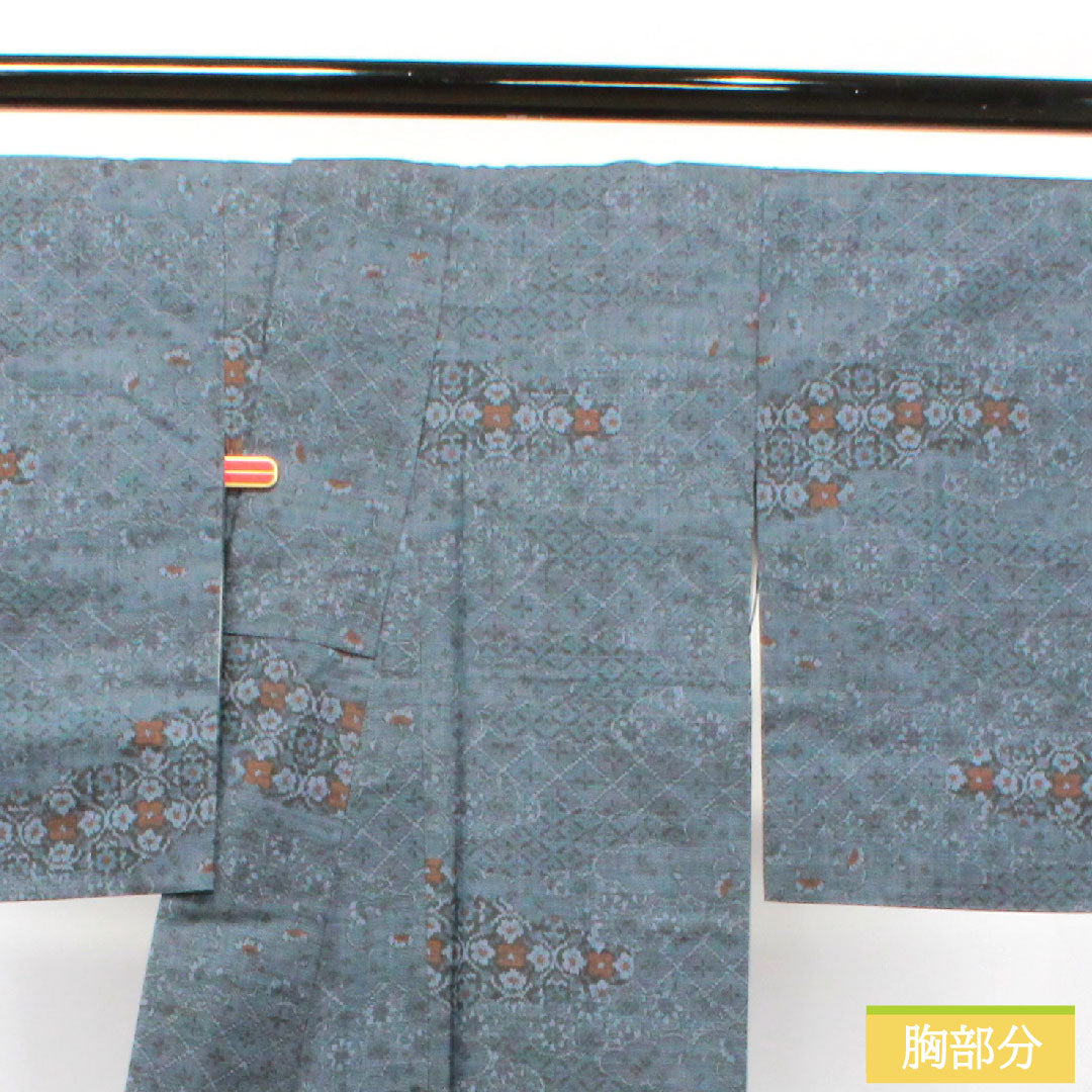 Murayama Oshima Tsumugi Silk Length 153.5cm Sleeve length 63.5cm Sleeve length 63.5cm S rank Aizome Navy 1116002862218