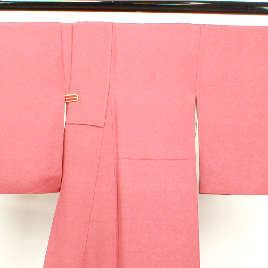 小紋 身丈172cm 裄丈67.5cm 袷 蘇芳色 江戸小紋 草木染 行儀 正絹 Sランク 赤系 1115003502612