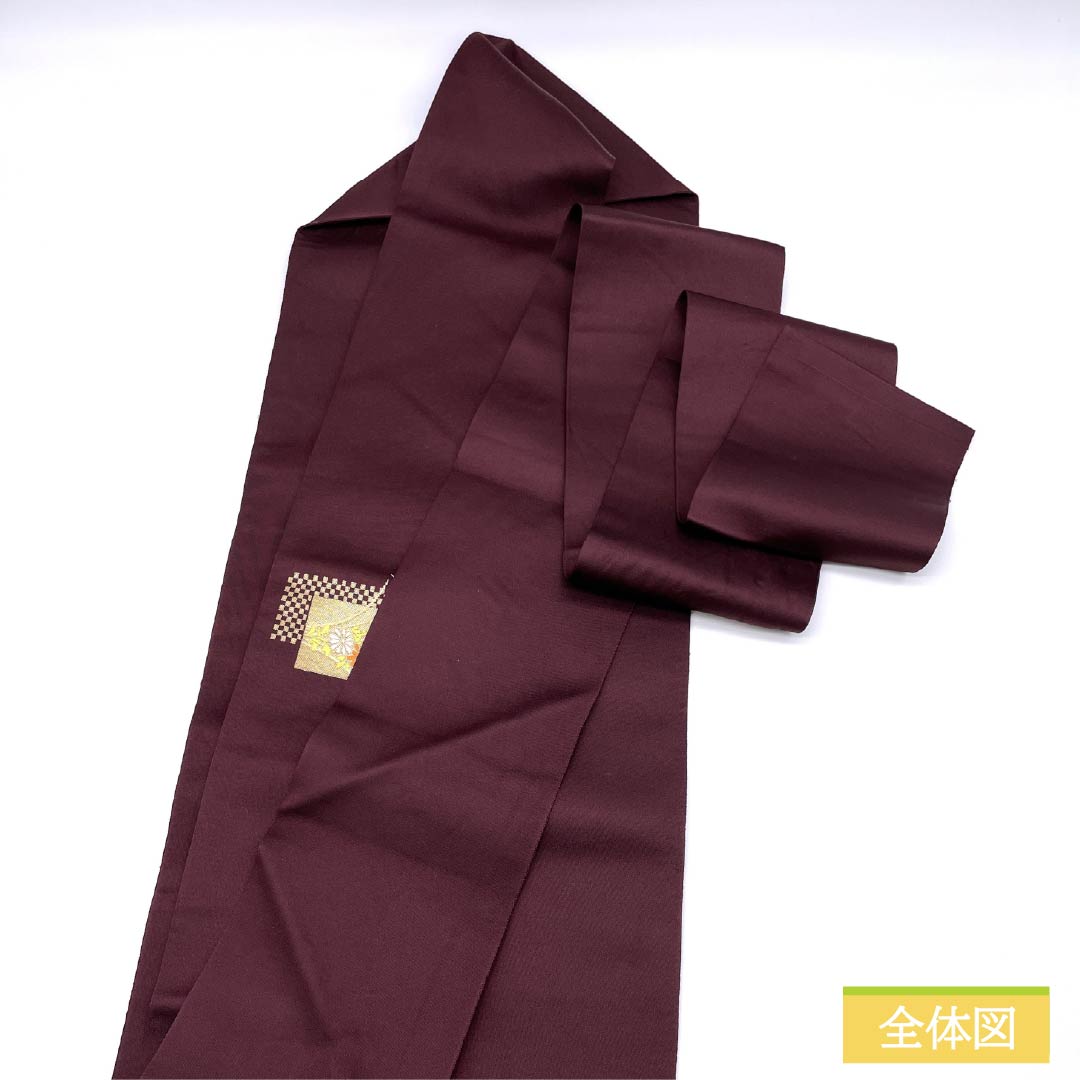 Nagoya Obi in Magnolia Blue with Floral and Checkered Patterns, Scales, Length 359cm, Pure Silk, A-Rank, Pointed Design, Semi-Formal, Purple, Item Number 1124008363320, Nagoya Style