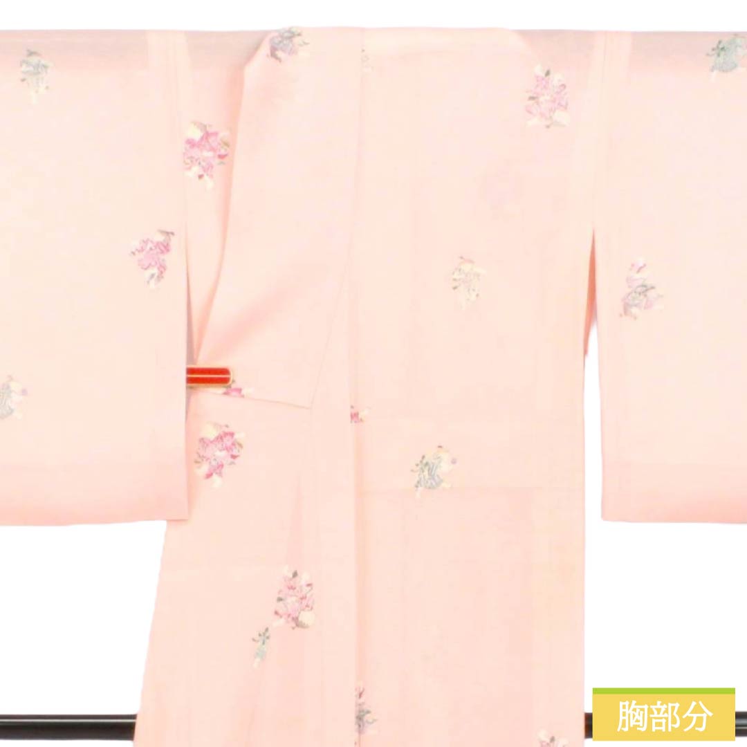 夏物 正絹 小紋 Sランク 身丈160.5cm 裄丈63cm 乙女色(おとめいろ) 童 絽 ピンク系 1132003522413