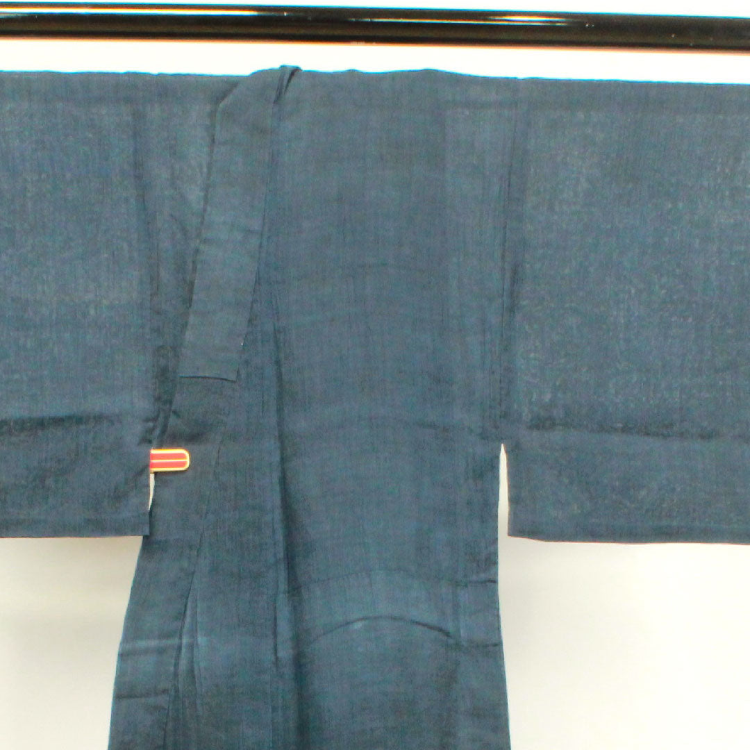 Summer linen men's length 145cm sleeve length 67cm navy blue Ojiya Chijimi gauze B rank navy blue 1132000744118