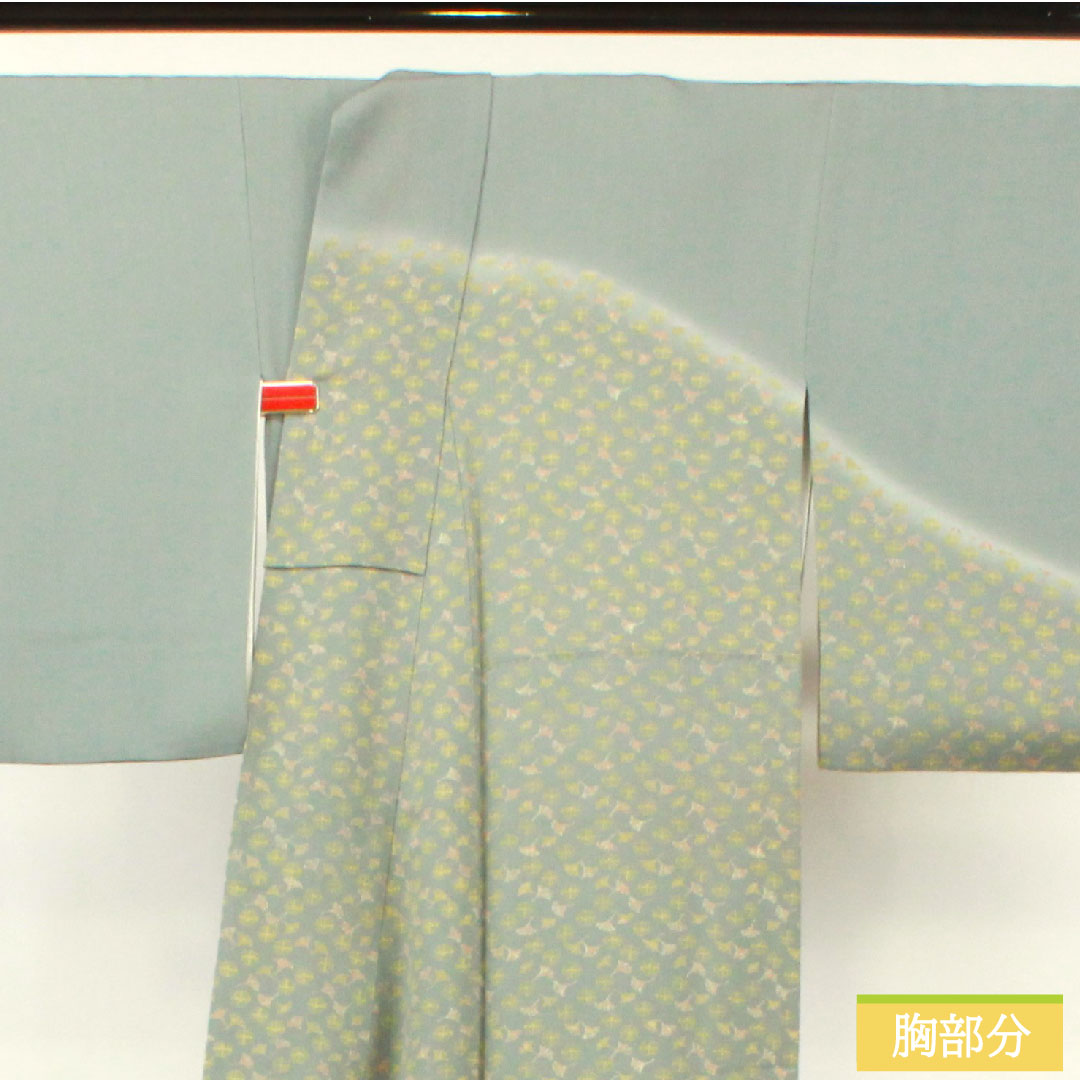 Homongi, pure silk, lined, length 157cm, sleeve length 64.5cm, agarwood brown, Kawamura Kyutaro, abstract pattern, embroidery, Kenshoen Guard processing, S rank, gray, 1112004032322