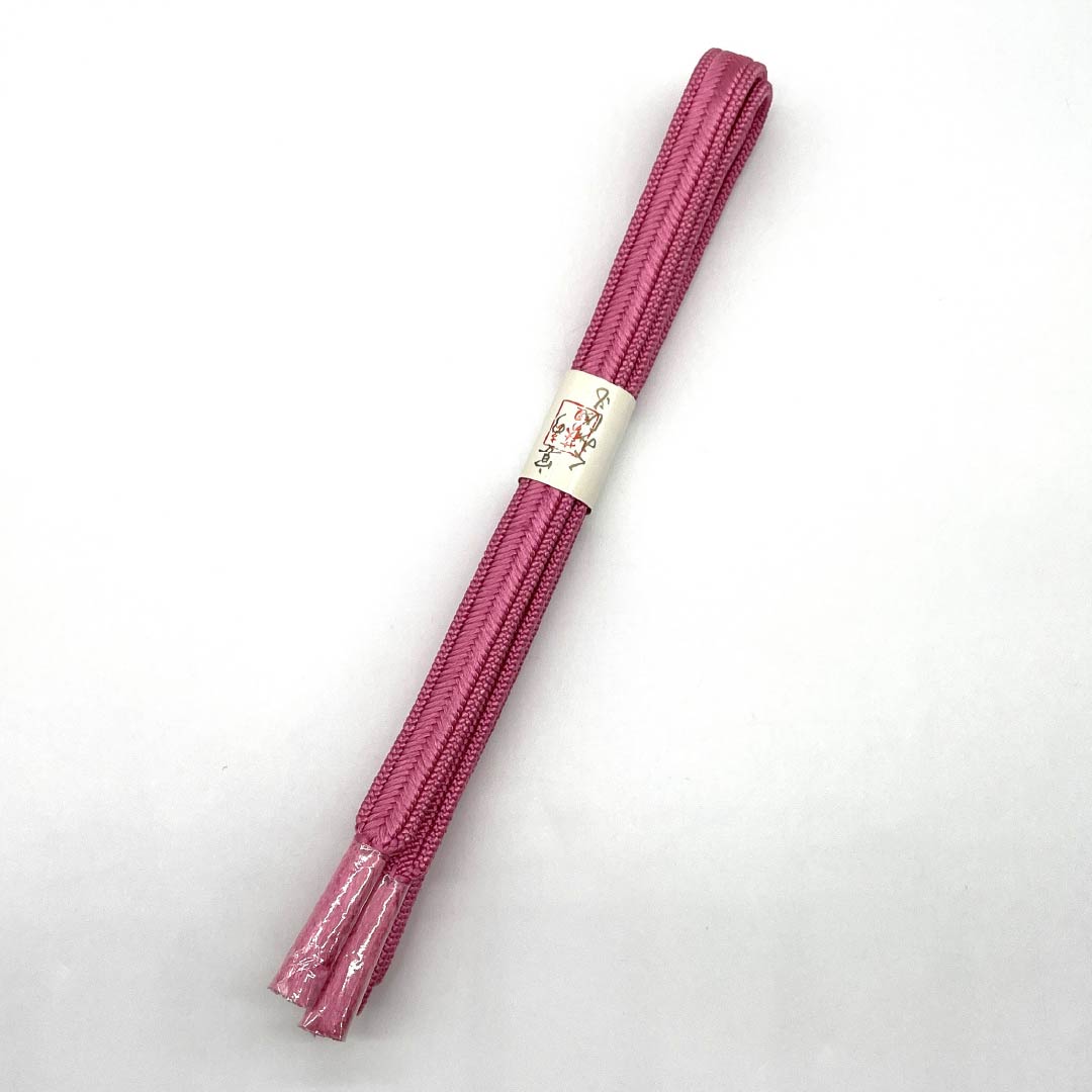 (新古品) 帯締め・帯揚げセット 正絹 NEWランク 紅鶸色(べにひわいろ) 浅紅色(あさべにいろ) ぼかし 長さ約164cm 幅約1.6cm カジュアル ピンク系 1141000231313