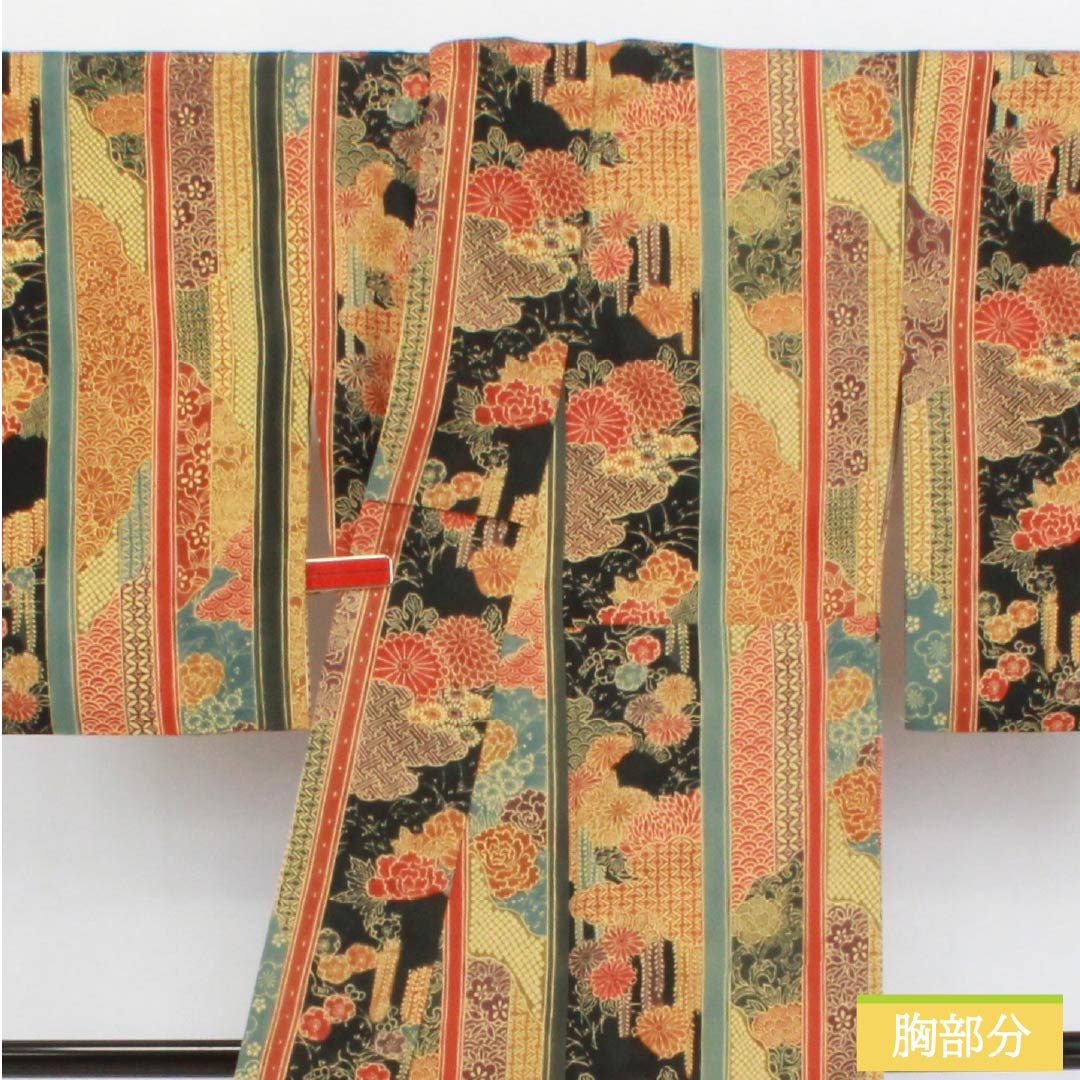 Komon (small pattern) pure silk, A-rank, length 155cm, sleeve length 62cm, lined, vertical stripes, classic gradient pattern, product number 1115006603399