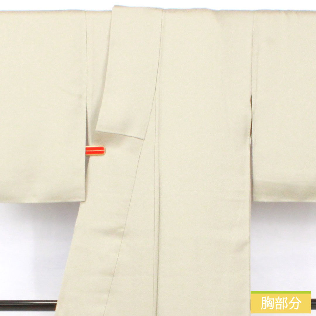 色無地 正絹 身丈150.5cm 裄丈61.5cm 雲井鼠色(くもいねずいろ)綸子 一つ紋 中陰片喰 袷 Sランク グレー系 1114001982122