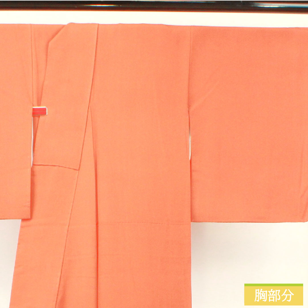 Colored Tomesode, pure silk, length 159.5cm, sleeve length 63cm, lined, red-orange, Kyoto Yuzen, historical figures and landscapes, one crest, sword and katabami, S rank, orange, 1111001422326