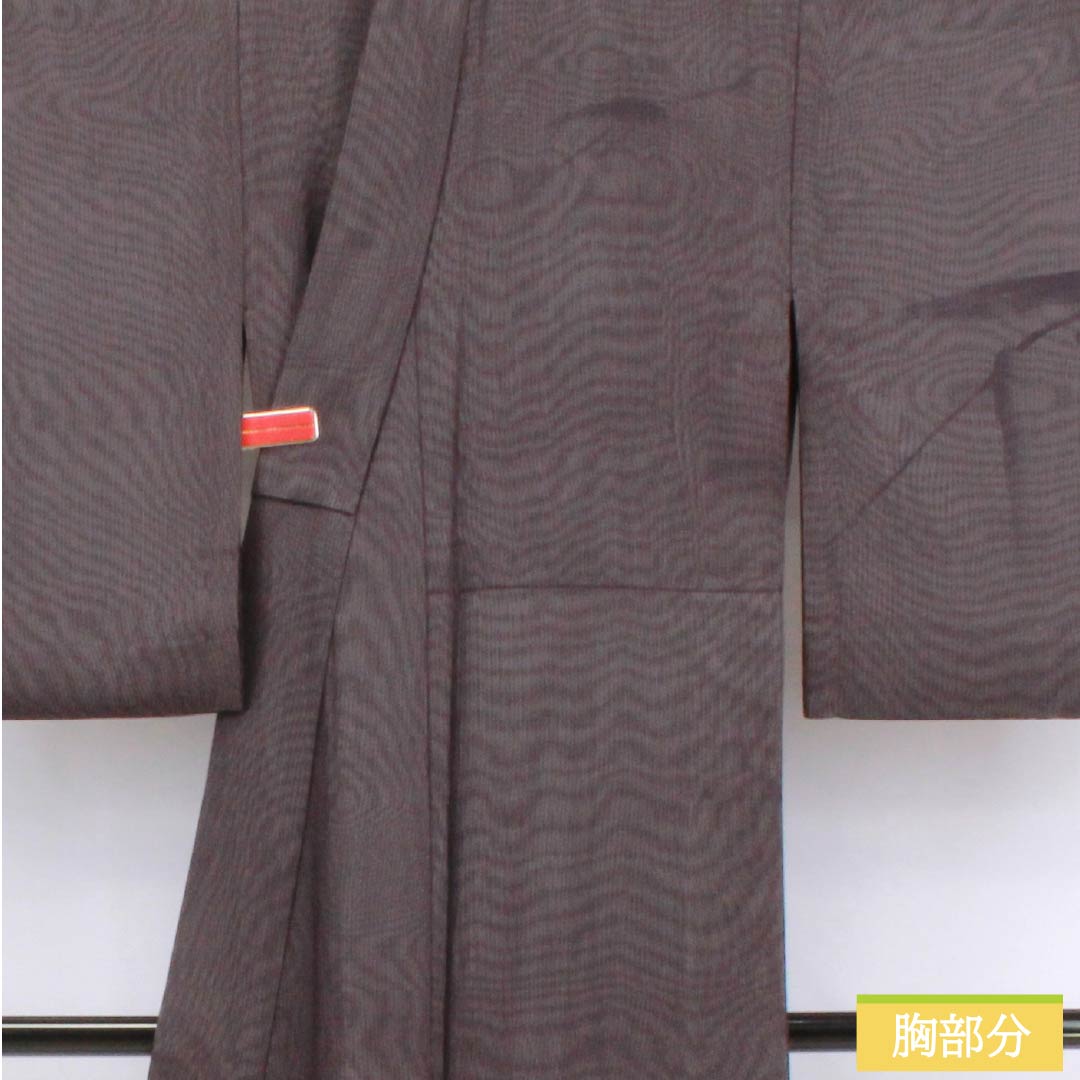夏物 正絹 訪問着 身丈149cm 裄丈63cm 紫烏色(しうしょく) 京友禅 笹 二重紗 Sランク 紫系 1132002792120
