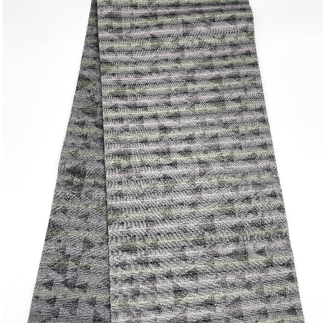 Fukuro Obi Black Diamond Abstract Flower Pattern Obi Length 447cm Pure Silk S Rank Six-way Casual Black 1123009502310