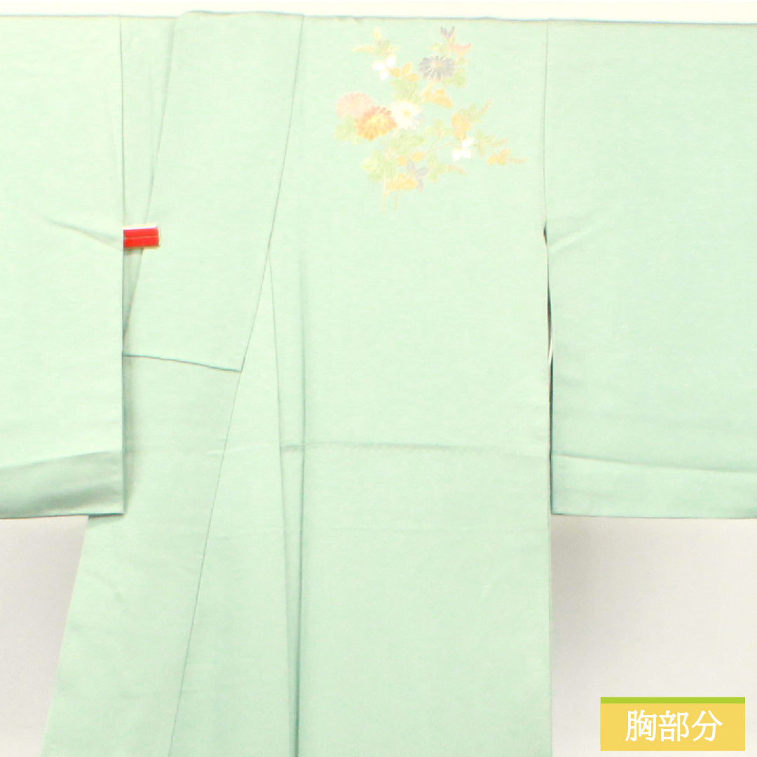 訪問着 正絹 袷 身丈156.5cm 裄丈64cm 薄水色 金彩加工 吉祥文様 Aランク 水色系 1112003523324