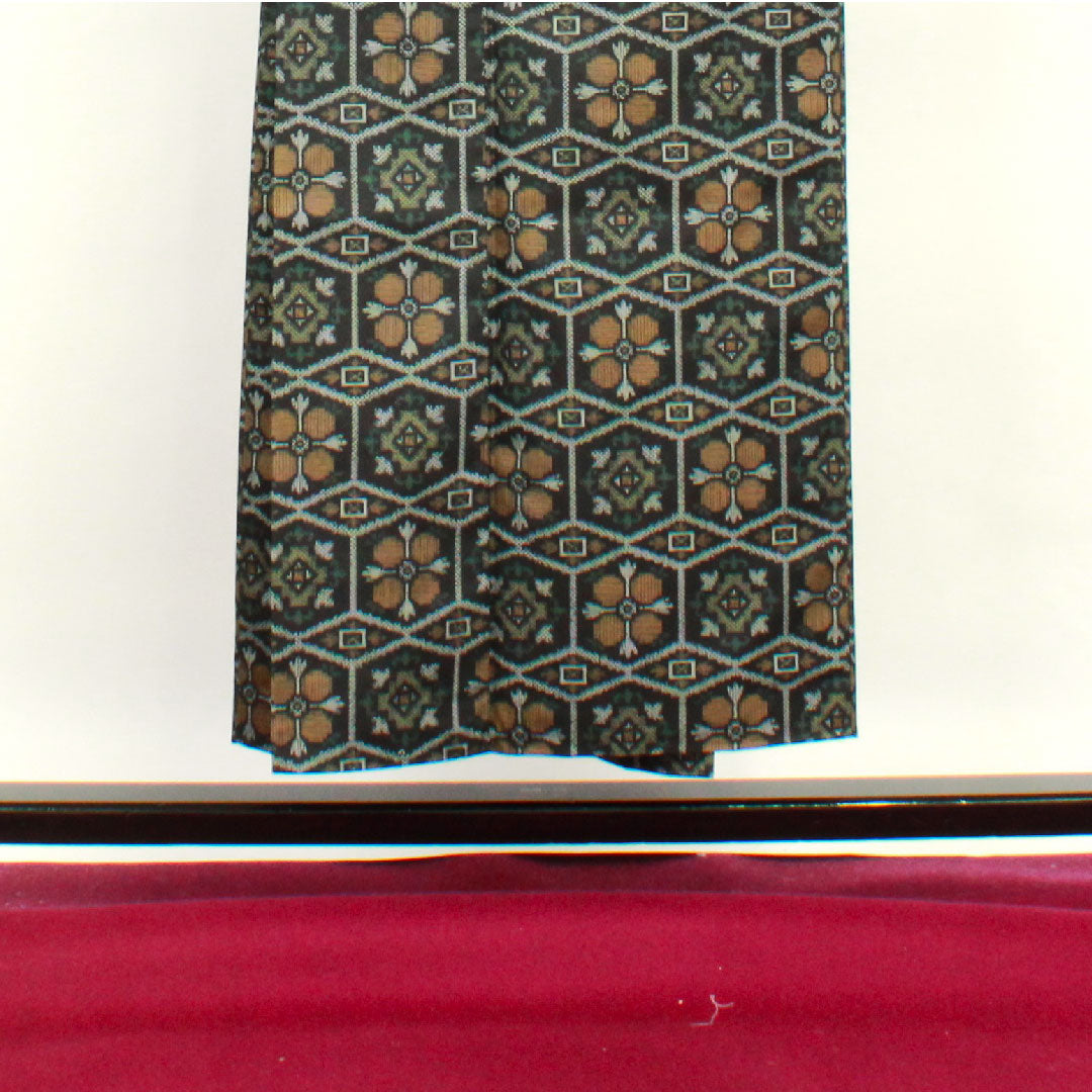 Murayama Oshima Length 151cm Sleeve length 63.5cm Ensemble Abstract pattern Pure silk A rank Awase Black 1116001993210