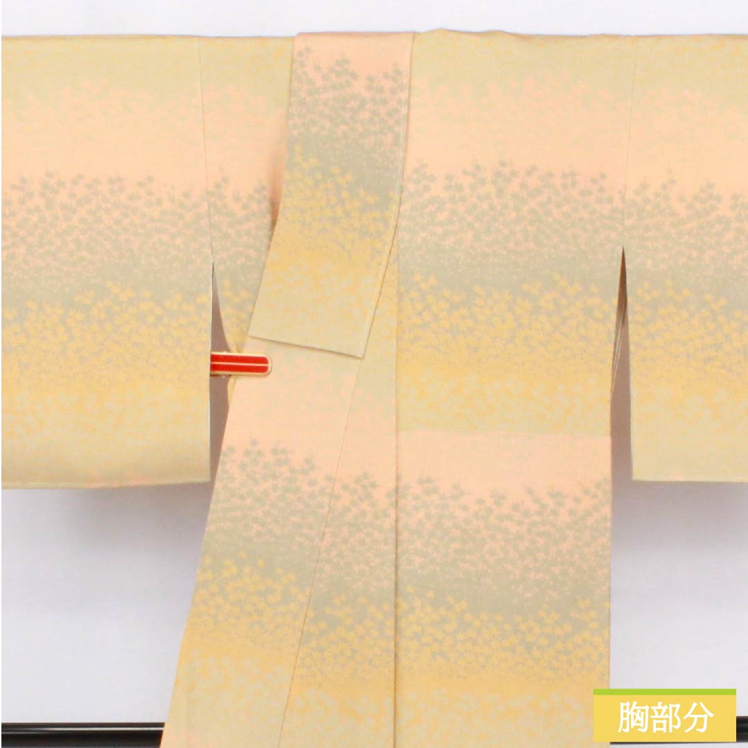 小紋 正絹 Sランク 身丈152.5cm 裄丈61.5cm 袷 江戸小紋 型染 丸に角立四つ目 一つ紋 青海波 グラデーション系 1115006492299