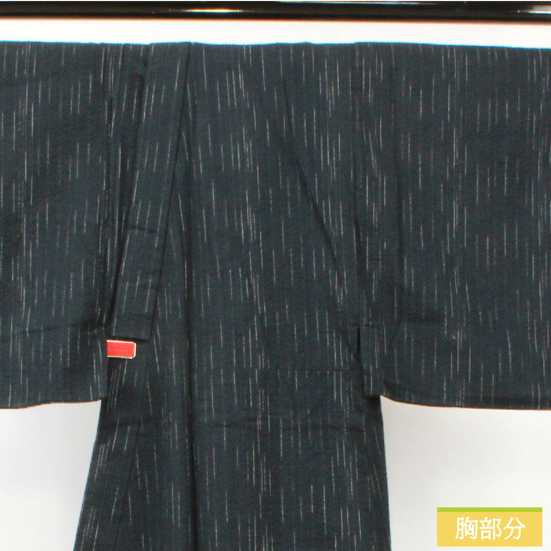 Men's Yukata Cotton Length 143.5cm Sleeve Length 62.5cm S Rank Unlined Black Patterned Stripes 1118005222410