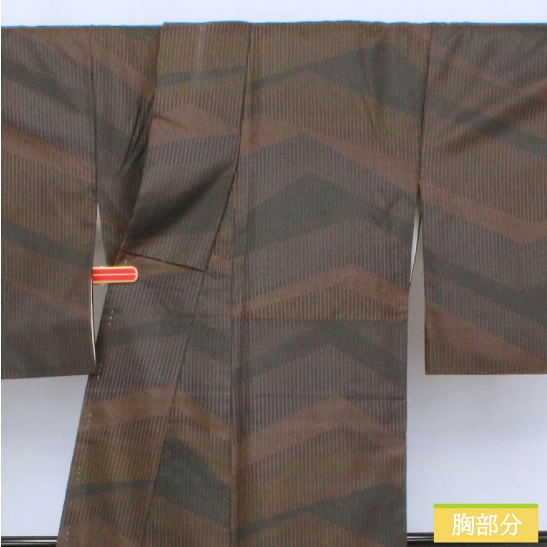 Komon (small pattern) silk, A-rank, length 157.5cm, sleeve length 64.5cm, lined, abstract pattern, black, 1115006413310