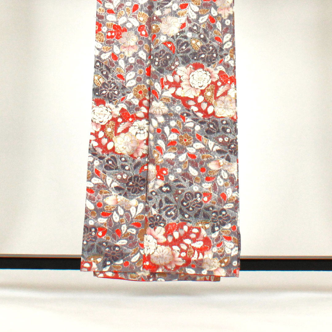 小紋 身丈160cm 裄丈66cm 袷 辻ヶ花 正絹 Sランク グレー系 1115000592322