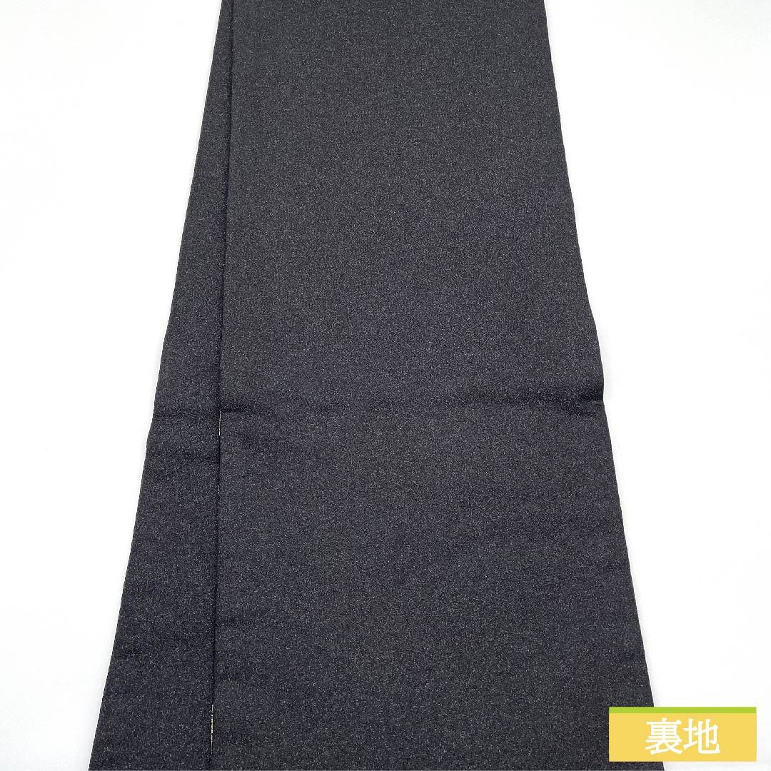 Fukuro Obi, pure silk, black, diamond pattern, chrysanthemum, cherry blossom, plum, obi length 454cm, S rank, six-pass, formal, black, 1123011582410