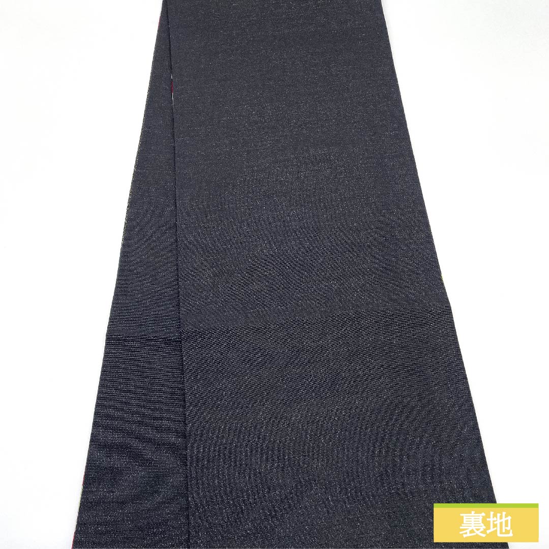 Fukuro Obi, Pure Silk, Black, Diamond, Chrysanthemum, Length 440cm, A Rank, Six-way, Formal, Black, 1123011633310