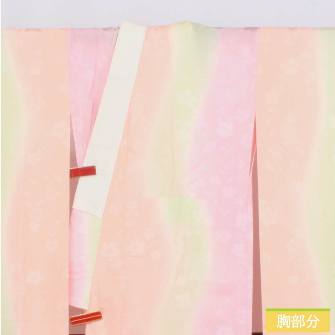 Nagajuban Silk S Rank Body Length 133cm Sleeve Length 66cm Unlined Blended Dye Sakura With Haneri Gradation 1129000732499