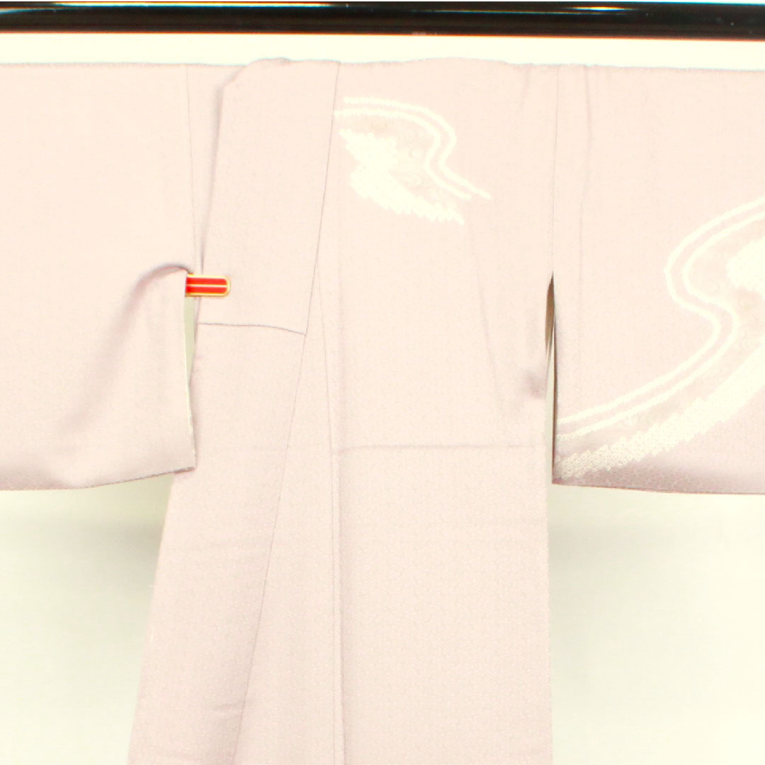 Homongi, lined, length 155cm, sleeve length 63cm, grape color, tie-dye, embroidery, running water, pure silk, A rank, purple, 1112002533320