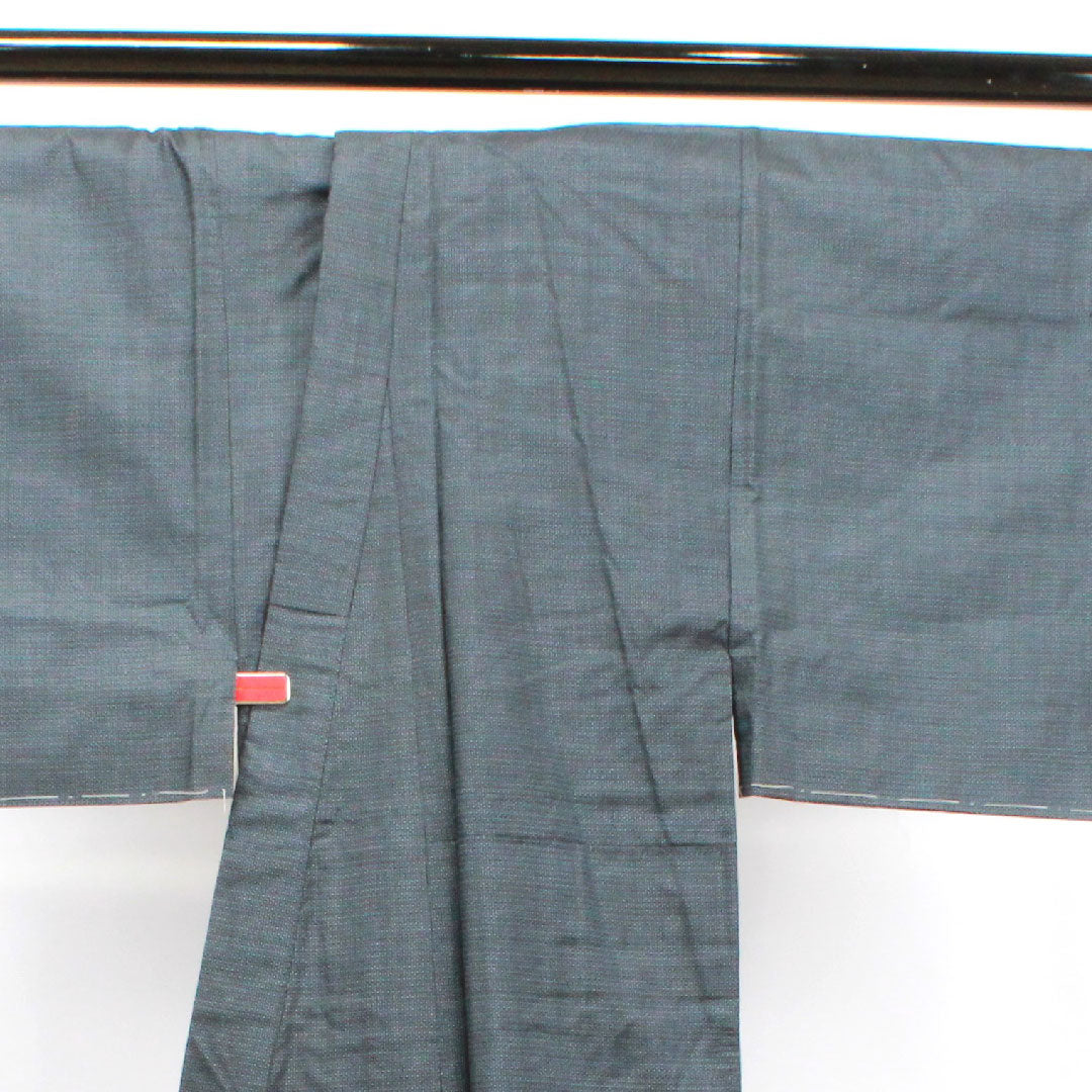 Men's, Length 136cm, Sleeve length 63.5cm, Oshima Tsumugi, 100 tortoiseshell, with basting thread, unused, pure silk, S rank, lined, navy blue, 1119000632318