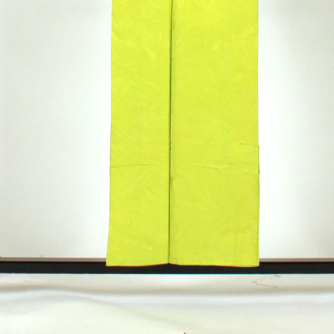 色無地 幾何学模様 丸に木瓜 縫い紋 身丈156cm 裄丈61cm 袷 正絹 Sランク 緑系 1114000412319