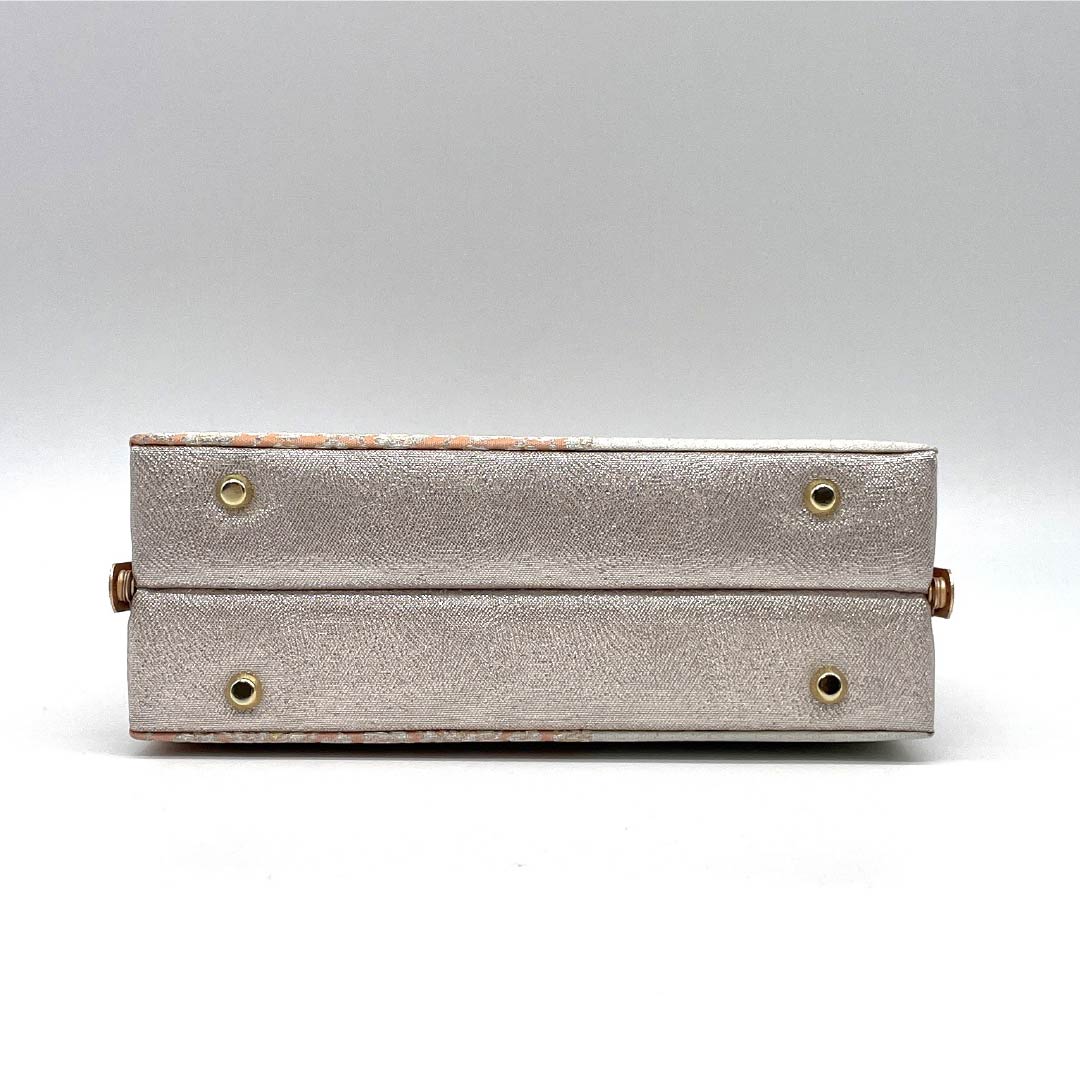 (新古品)草履バッグセット フォーマル Aランク 明綴れ 市松 唐花 Lサイズ 銀系 1133000383422