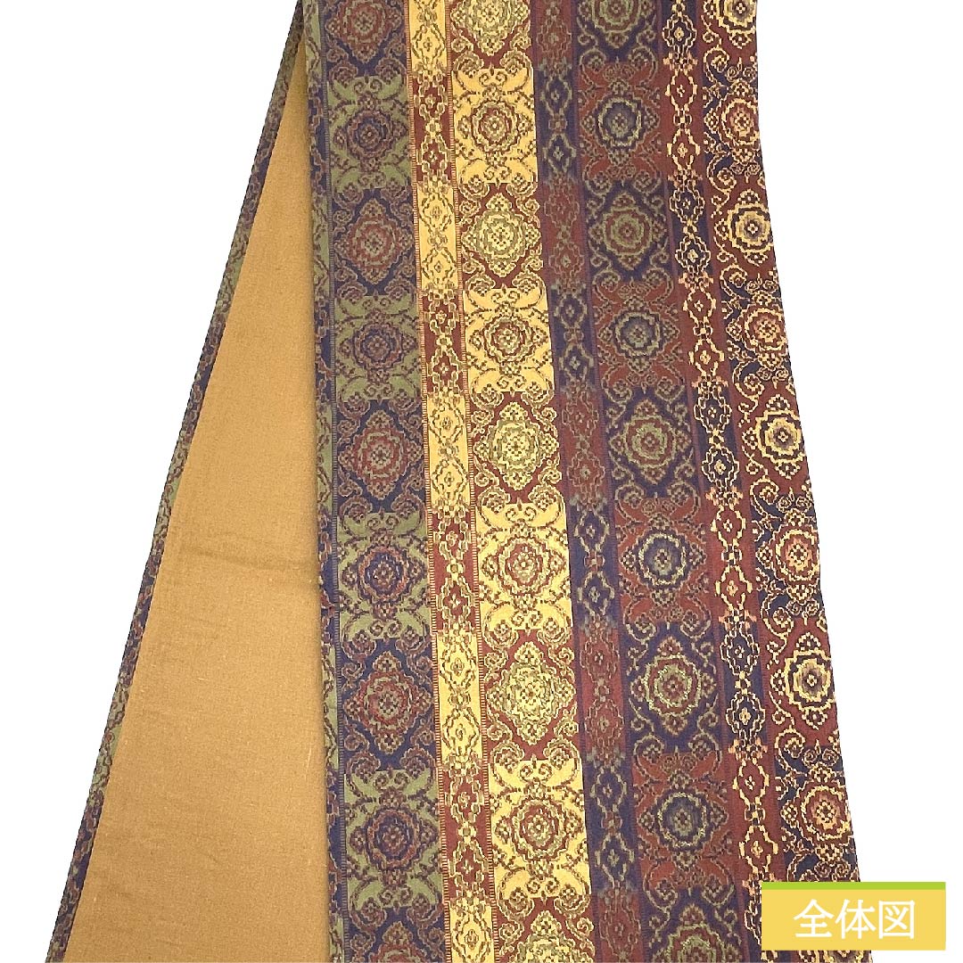 Nagoya obi, azuki bean brown, Shoba weave, classic pattern, Shosoin pattern, obi length 358cm, pure silk, S rank, full length, casual, brown, 1124005322314, open style