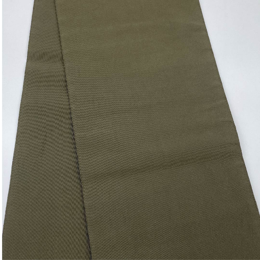 Nagoya obi, black oak color, floral pattern, artist's work, obi length 366cm, pure silk, A rank, point pattern, semi-formal, green, 1124003813319, open style