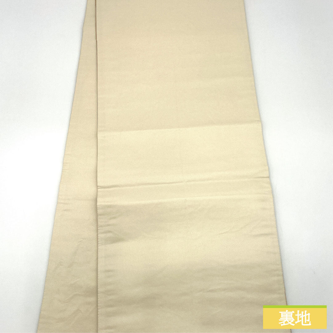 袋帯 正絹 Aランク 西陣織 扇面 花模様 留袖用 帯丈430cm 六通 フォーマル 金系 1123016493321