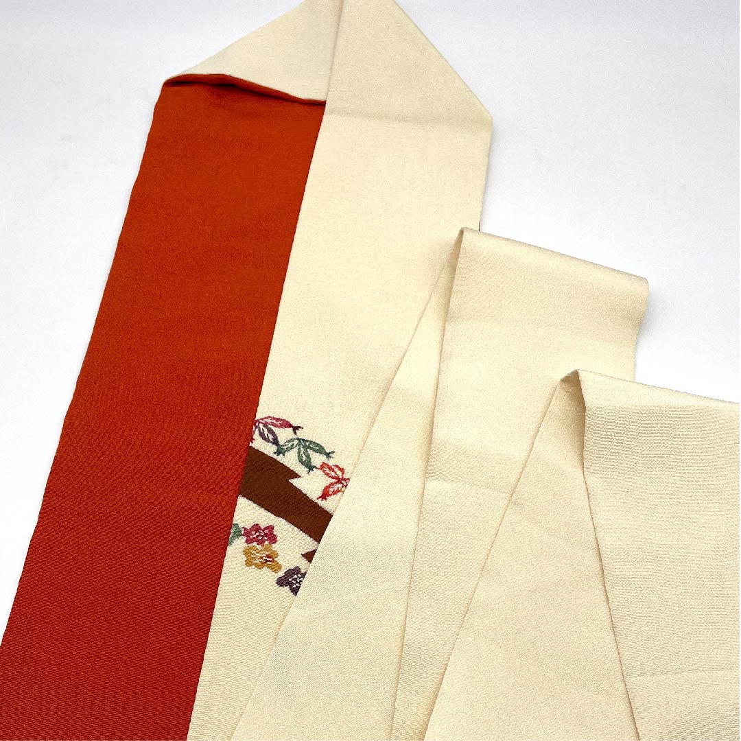 Nagoya obi, natural color, stencil dyeing, floral pattern, obi length 359cm, pure silk, A rank, point pattern, casual, cream color, 1124003623315, Nagoya style