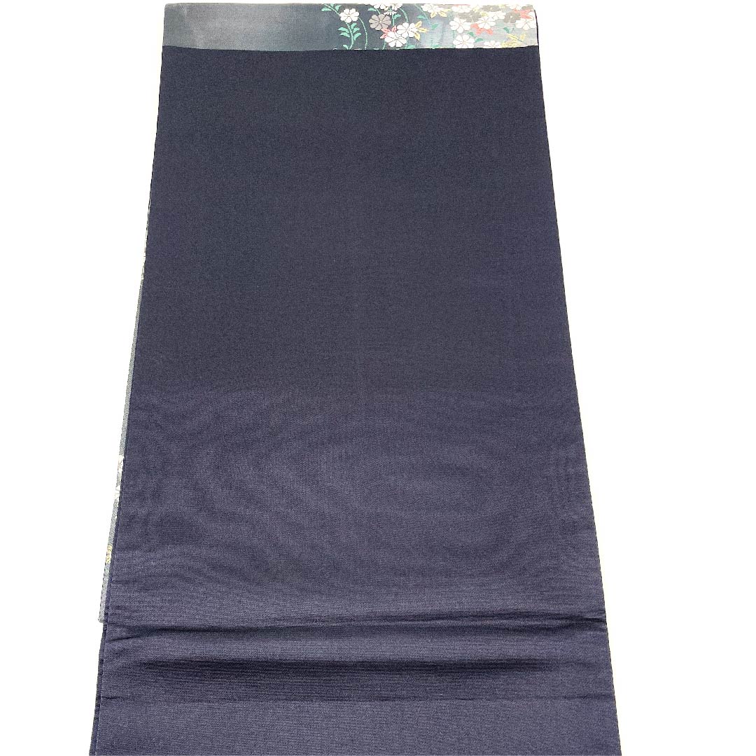 Fukuro Obi (Bag) in Noshime-iro (colored wrapping paper) with cherry blossoms, cranes and flowing water, obi length 430cm, pure silk, A rank, six-way, formal, gray, 1123002923322