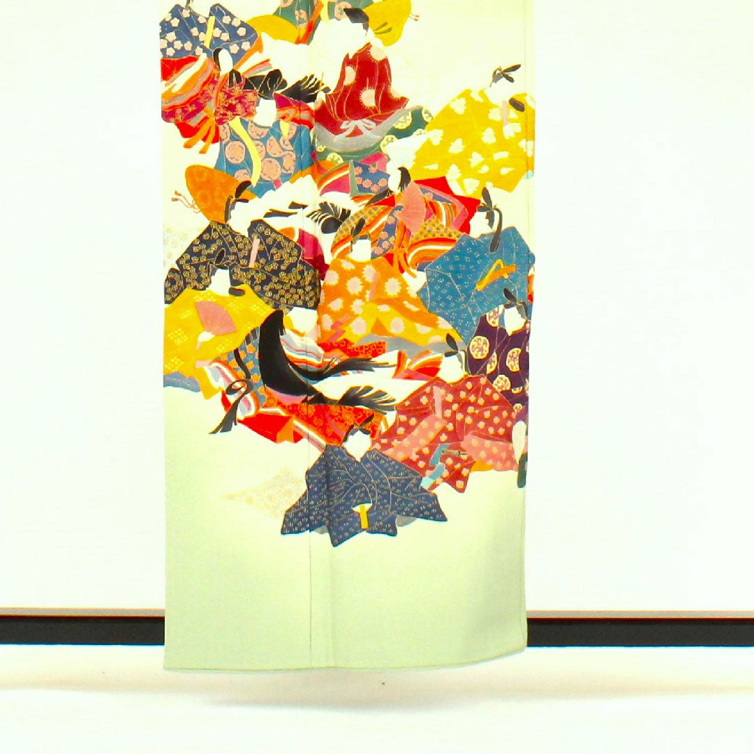 Colored Tomesode, Length 158cm, Sleeve Length 64cm, Awase, Daimyo Pattern, Pure Silk, A Rank, Three Crests, Green, 1111000123319