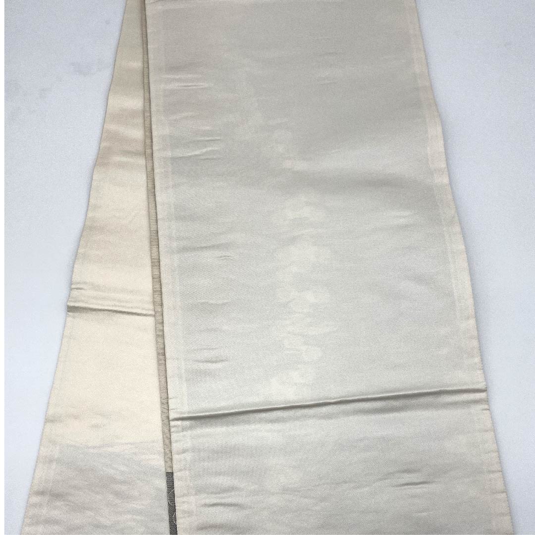 袋帯 水銀色(すいぎんいろ) 加納幸 幾何学模様 帯丈434cm 正絹 Sランク 六通 セミフォーマル グレー系 1123008582322