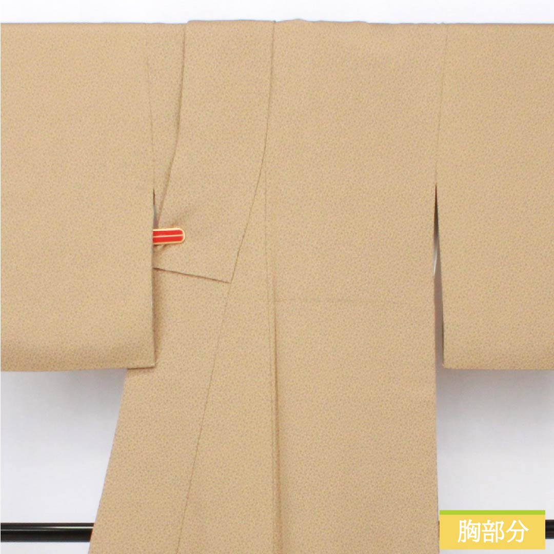 小紋 正絹 Aランク 身丈155.5cm 裄丈66cm 袷 胡桃色(くるみいろ) 小梅 型染 ベージュ系 1115006723325