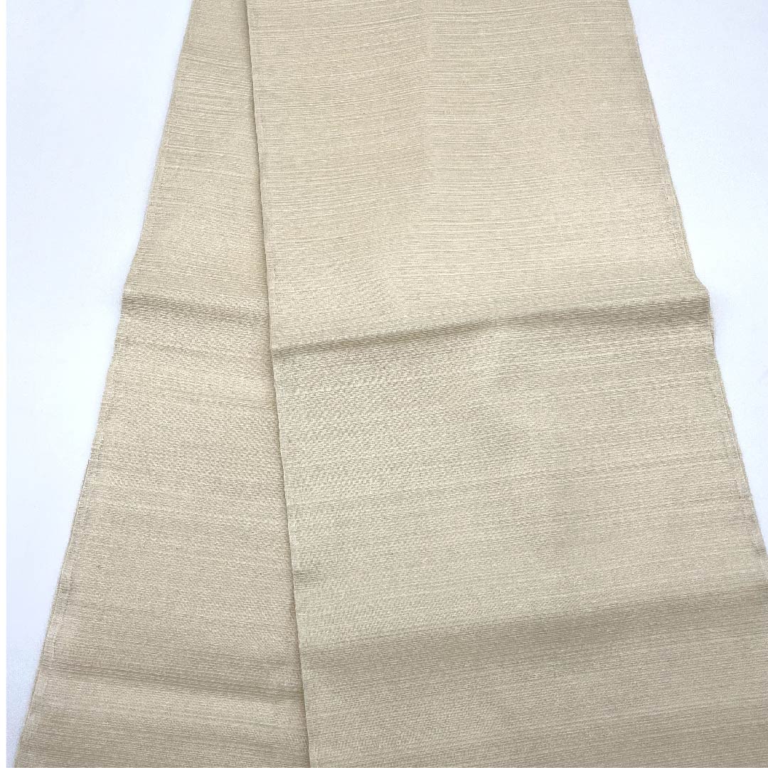 Fukuro Obi (sash) in off-white (kinari-iro) Summer obi with abstract pattern Length: 430cm Pure silk B rank Point pattern Casual Cream color 1123007484315