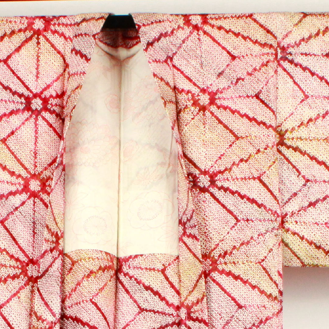 Haori Length 75.5cm Sleeve length 63.5cm Shibori Asanoha Pure silk S rank Awase Gradation 1117000342999