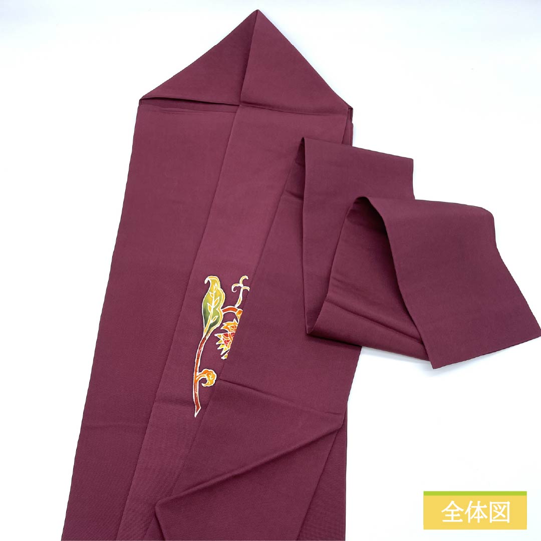 Nagoya obi, reddish purple, dyed obi, abstract flower, obi length 348cm, pure silk, S rank, point pattern, casual, purple, 1124007622320, Nagoya style