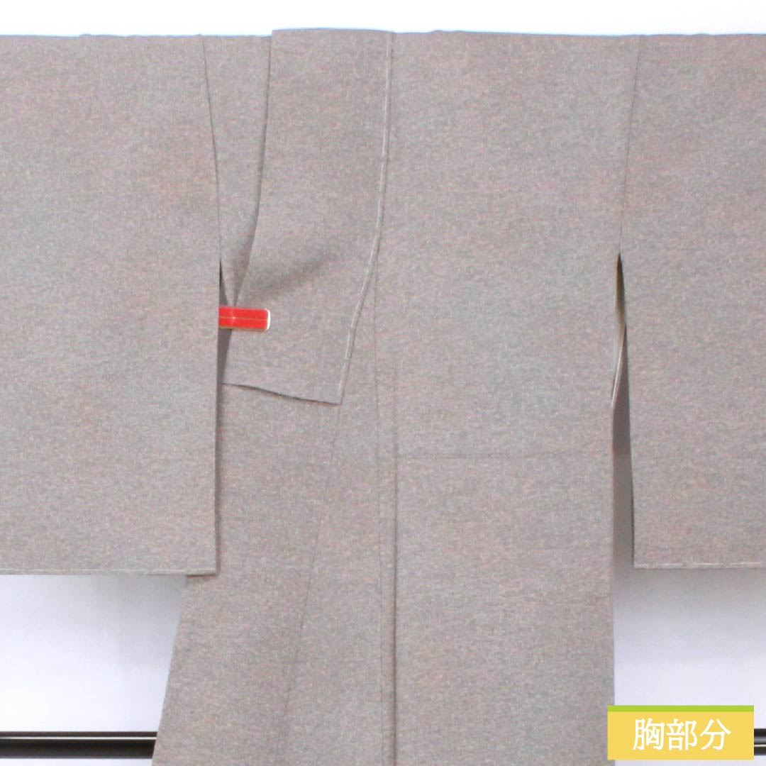 Komon, pure silk, length 160cm, sleeve length 64.5cm, lined, smoked silver, tataki-dyed, with basting thread, S rank, gray, 1115005842422