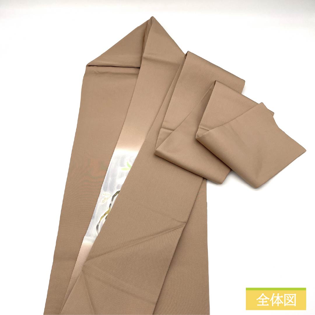 Nagoya-style Akakouiro dyed obi with cherry blossom motif, length 363cm, pure silk, S-rank, point pattern, brown, semi-formal, 1124008942314, Nagoya-made