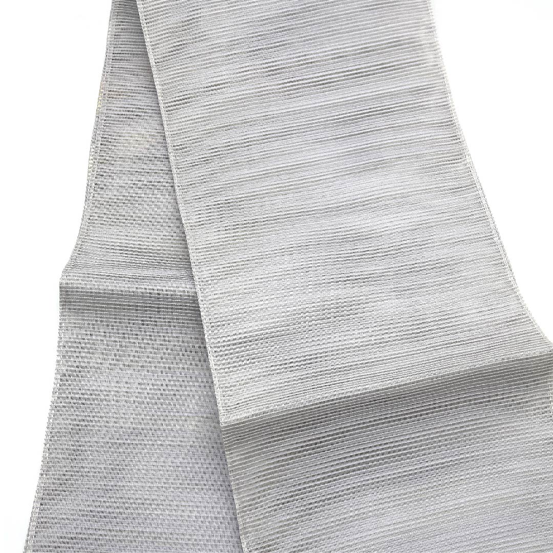 (Brand new, unused) Fukuro Obi, Summer Obi, White Copper Color, Geometric Pattern, Summer Obi Length 452cm, Pure Silk, NEW Rank, Point Pattern, Semi-Formal, Gray, 1123008491422