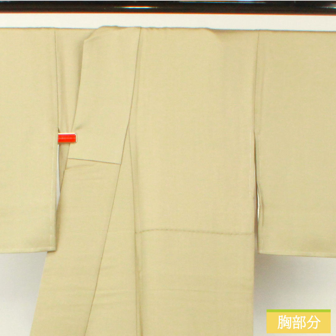 色留袖 正絹 身丈159cm 裄丈68cm 袷 亜麻色(あまいろ) 京友禅 風景模様 一つ紋 剣片喰 しつけ糸付き 未使用品 Sランク ベージュ系 1111001352325