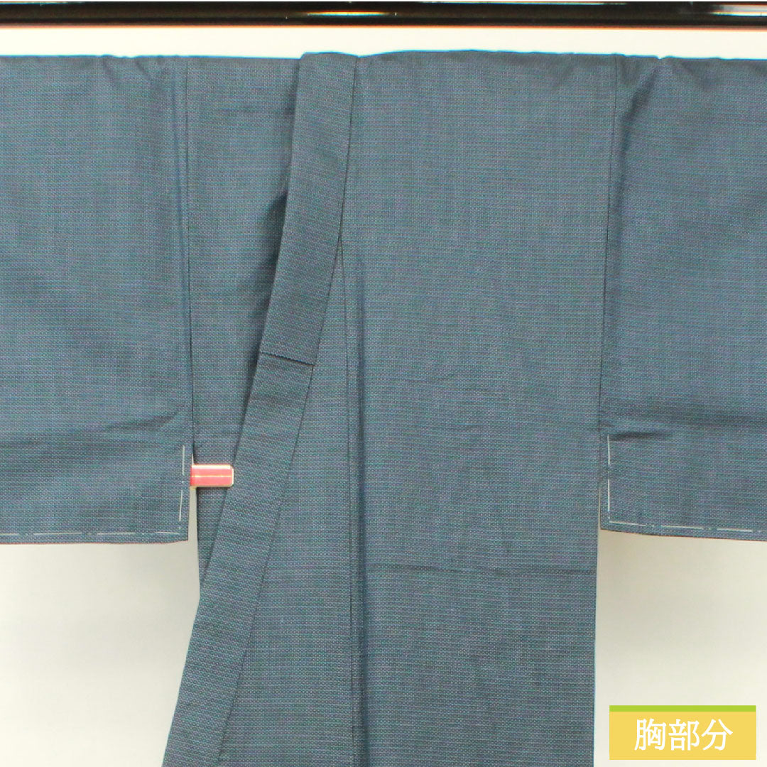 Men's pure silk, length 145cm, sleeve length 70.5cm, Oshima Tsumugi, tortoiseshell pattern, basting thread included, unused, S rank, lined, navy blue, 1119000792418