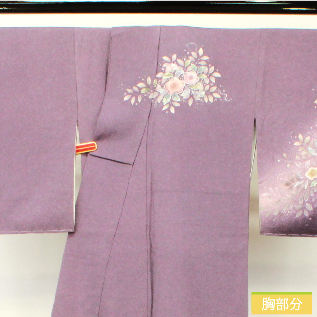 訪問着 正絹 袷 身丈154.5cm 裄丈67cm 滅紫色(けしむらさきいろ) 辻ヶ花 Aランク 紫系 1112004753220