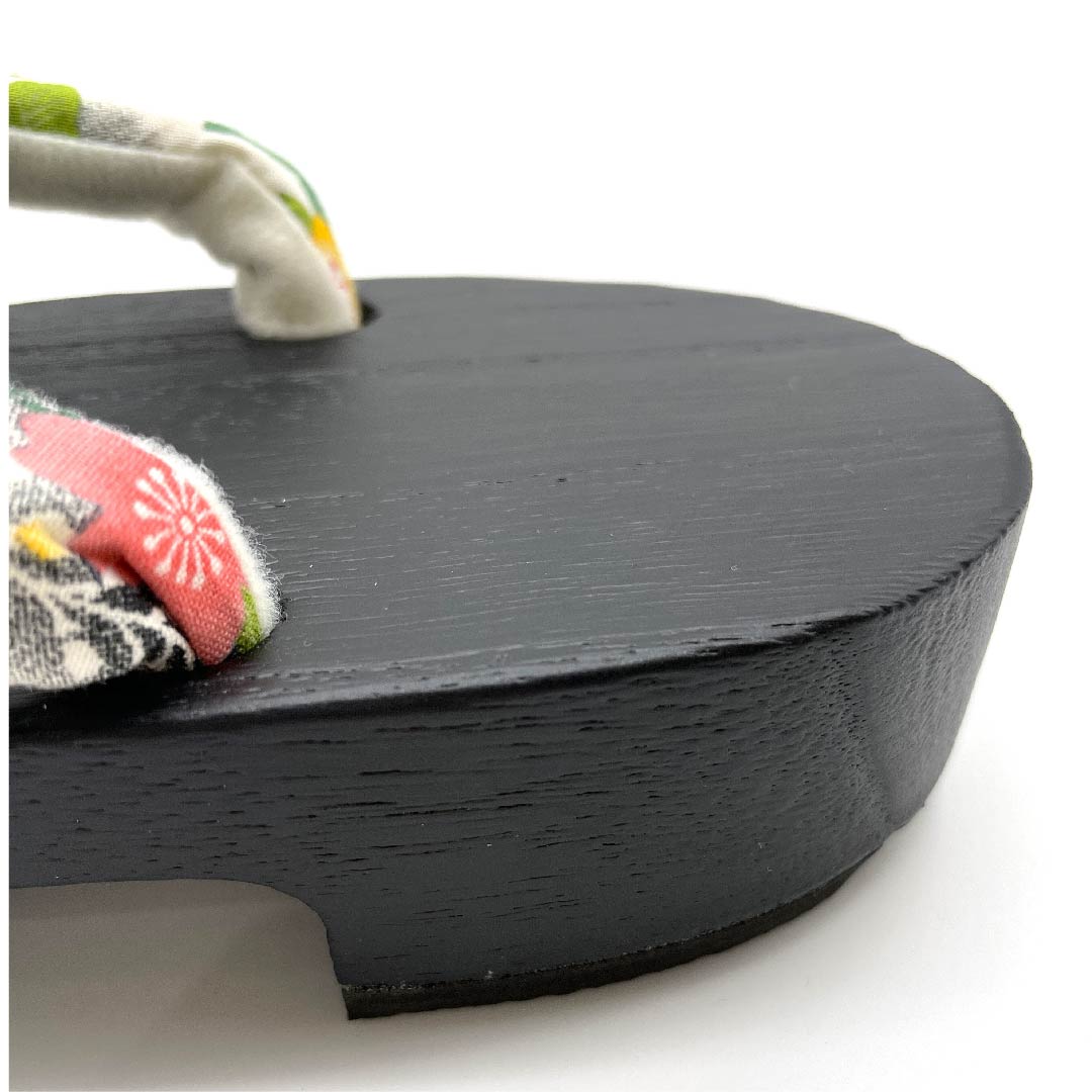 (Brand new, unused) Geta (Japanese clogs) with chrysanthemum, cherry blossom, tortoiseshell and cloisonne patterns, size XL, black, NEW rank, 1122001041510