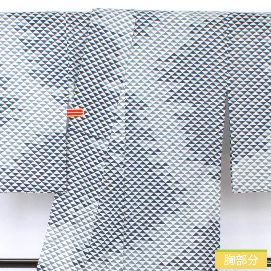 Summer kimono, polyester, small pattern, length 159cm, sleeve length 65.5cm, scales, washable kimono, silk, S rank, white, 1132002302311
