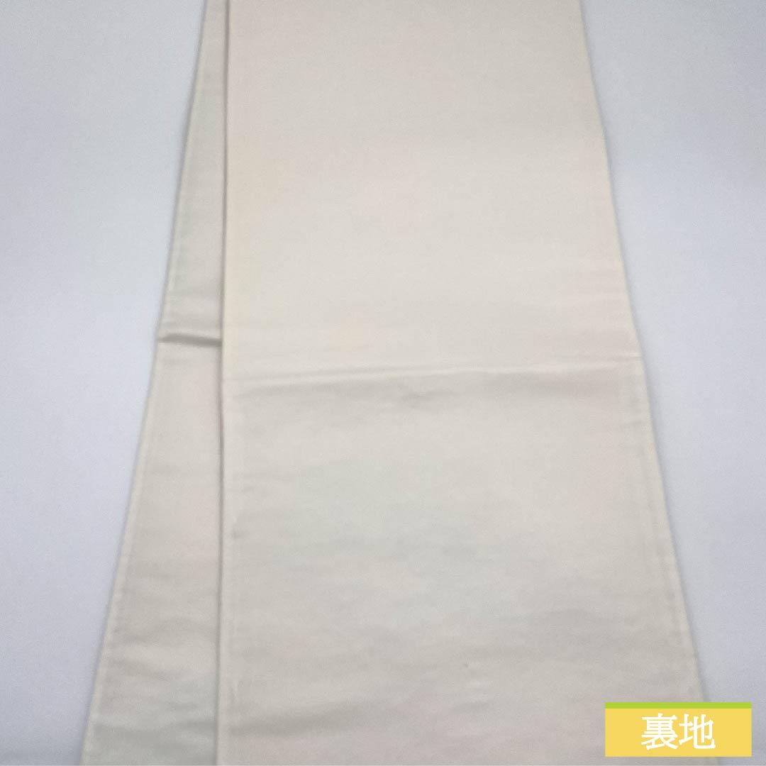 Fukuro Obi (Sash) - Pure Silk, Silver-White Color, Cherry Blossoms, Length 450cm, A Rank, Six-Way, Formal, Silver, 1123012133422