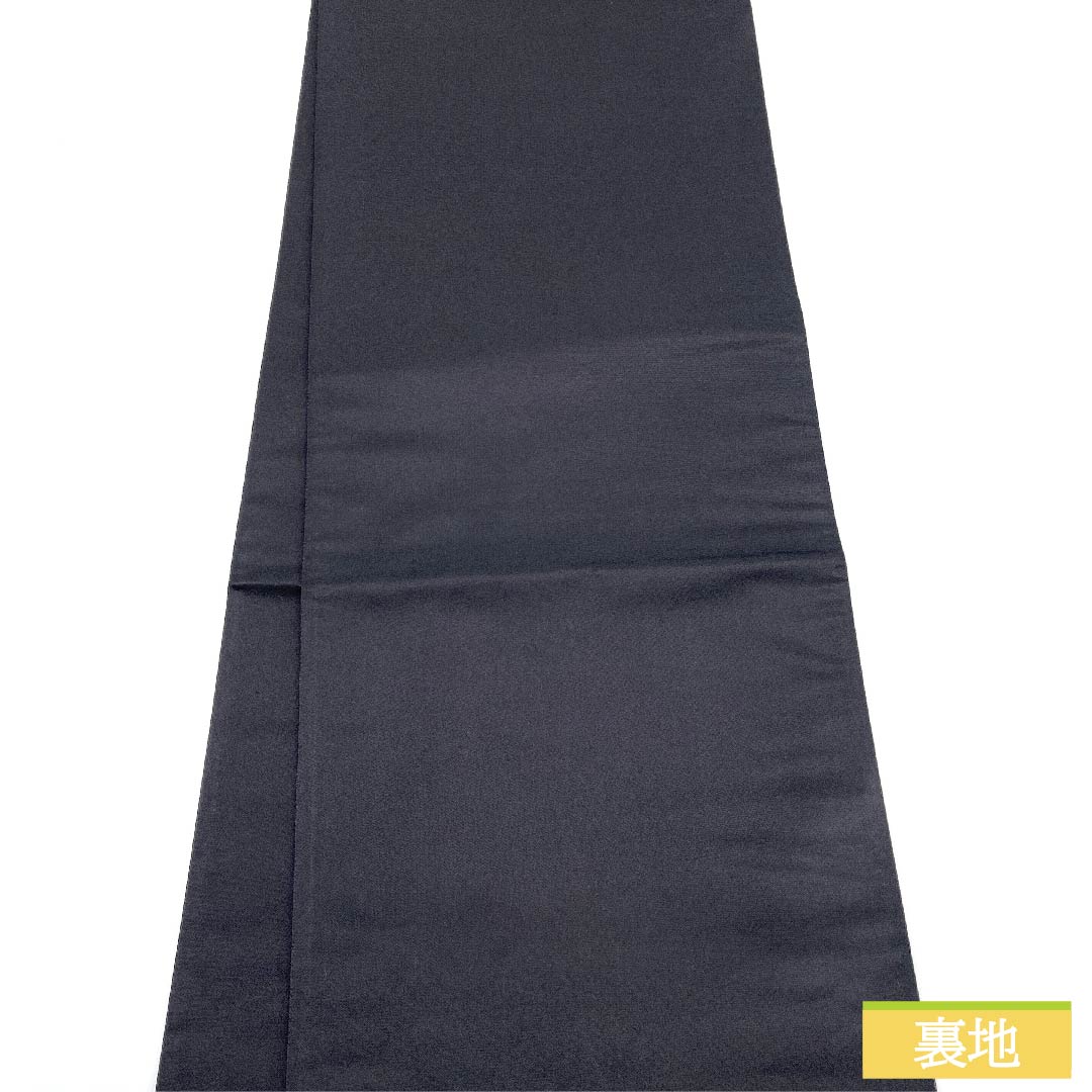 Fukuro Obi, Pure Silk, Black, Dyed with Wave Pattern, Length 436cm, S Rank, Six-way, Semi-formal, Black, 1123011472310