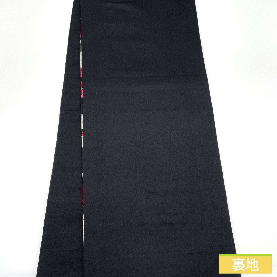 Fukuro Obi (Bag) - Pure Silk - Black - Marjuchymma - Length 400cm - S Rank - Six-way - Formal - Black - 1123011972310