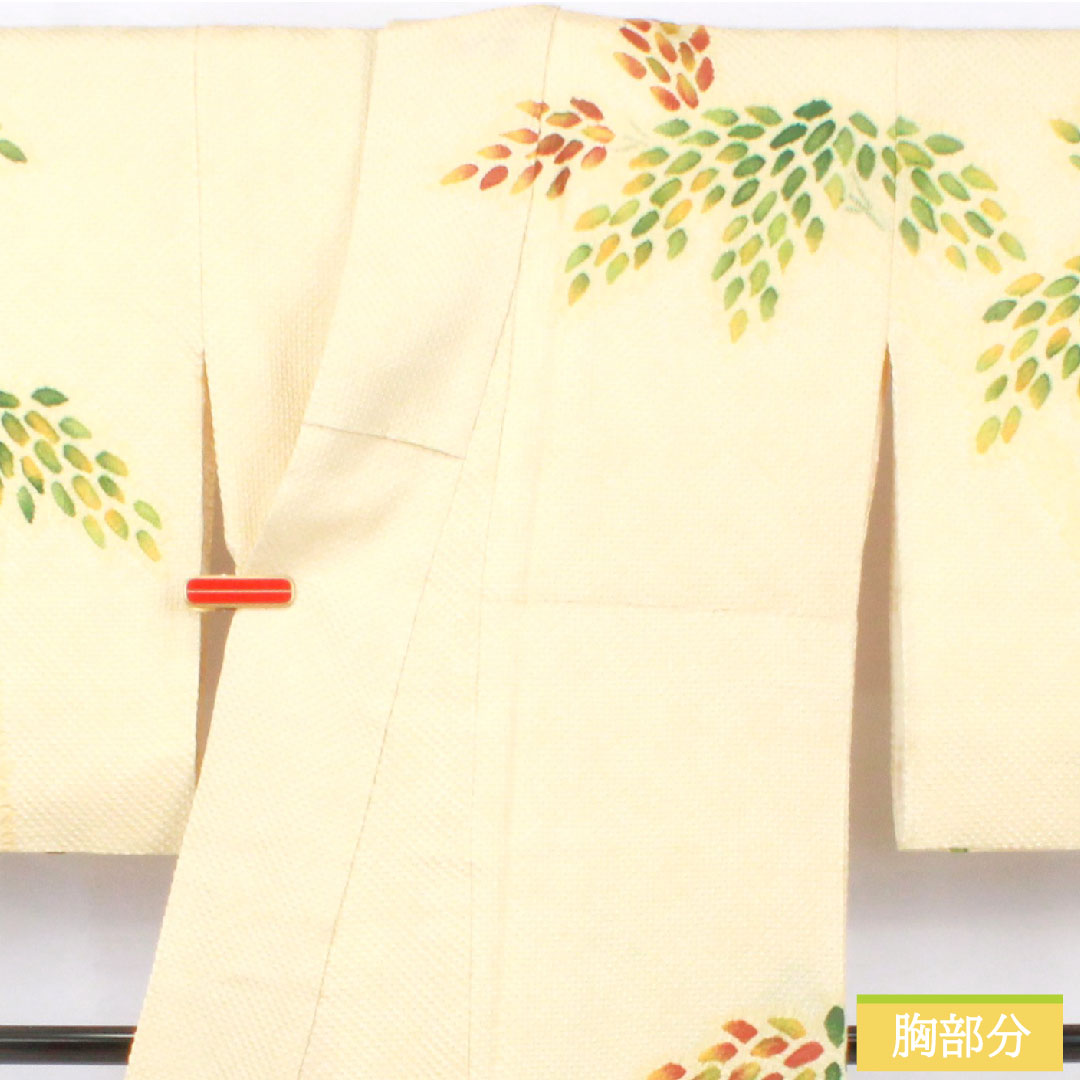 Homongi, pure silk, lined, length 160.5cm, sleeve length 64.5cm, pale yellow, all-dyed, abstract pattern, S rank, yellow, 1112005552423