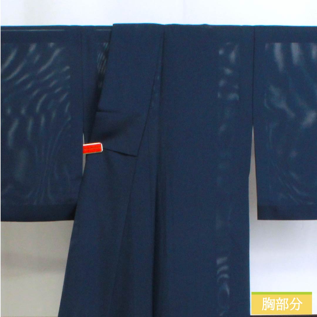 Summer kimono, polyester, plain color, S rank, length 162cm, sleeve length 63.5cm, navy blue, washable, silk pongee, navy blue, product number 1132003182418