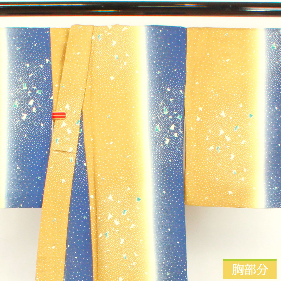 Small pattern, polyester, length 168cm, sleeve length 66.5cm, lined, ochre, indigo, abstract pattern, washable, S rank, gradation, 1115004422599